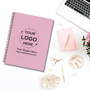 Pink Custom Business Logo  Notebook