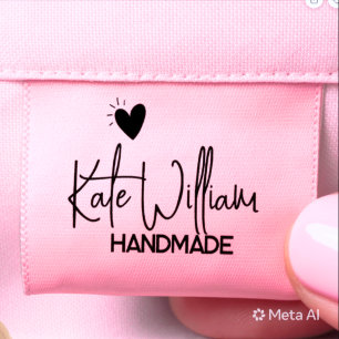 Pink Custom Clothing label for handmade item Grosgrain Ribbon