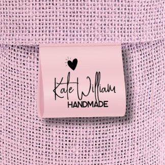 Pink Custom Clothing label for handmade item Grosgrain Ribbon