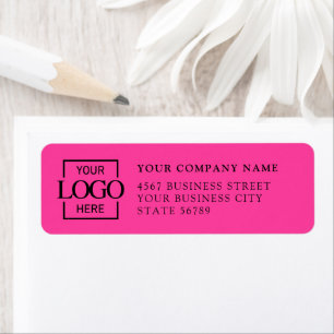 Pink Custom Company Business Logo Return Address
