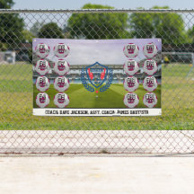 Pink Custom Girls Soccer Football Team Banner