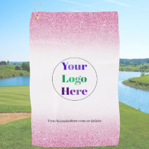 Pink Custom Golf Towels With Logo No Minimum