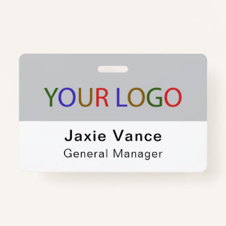 Pink Custom Hard Plastic  with Metal Clip ID Badge