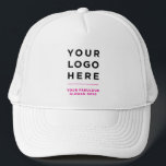 Pink Custom Logo and Text Branded Hat No Minimum<br><div class="desc">Business Logo eyecatching red Printed Optional Text Promotional Baseball & Trucker Hat Express your unique company style with our customisable logo and text branded hats - no minimum order required. Whether you prefer vibrant hues or classic shades, we offer a wide range of colour options for best matching with your...</div>