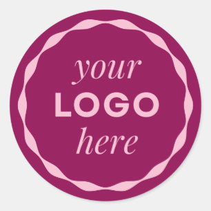 Pink Custom Minimalist Logo Circle Sticker