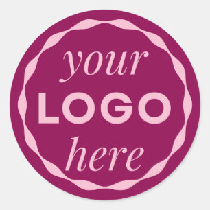 Pink Custom Minimalist Logo Circle Sticker