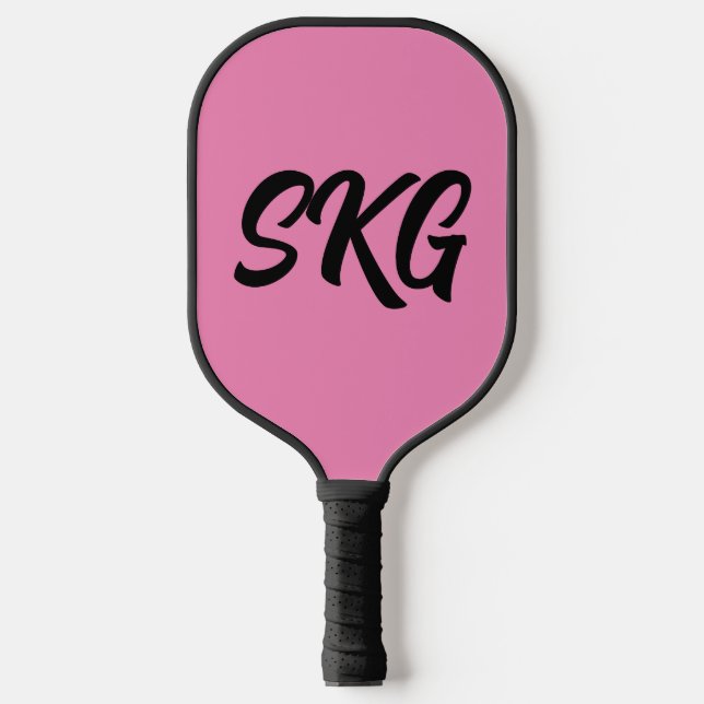 PINK CUSTOM MONOGRAM PINK PICKLEBALL PADDLE (Front)