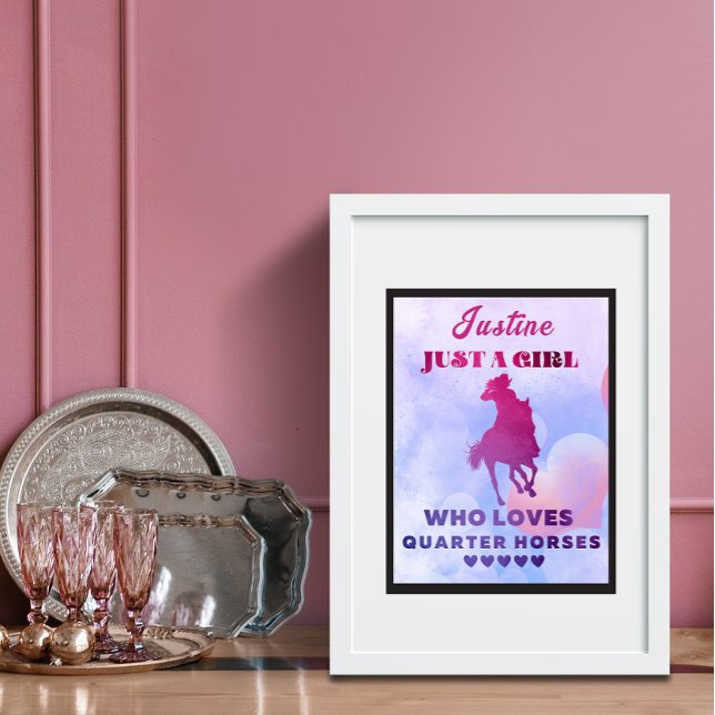 Pink Custom Name Just a Girl Who Loves Horses Poster (Creator Uploaded)