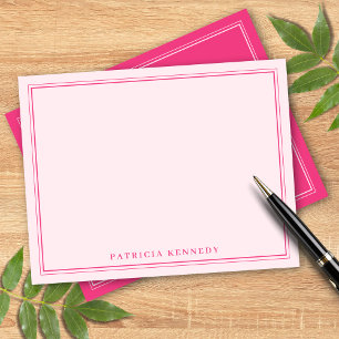 Pink Custom Name Two Border Design Personalised  Card