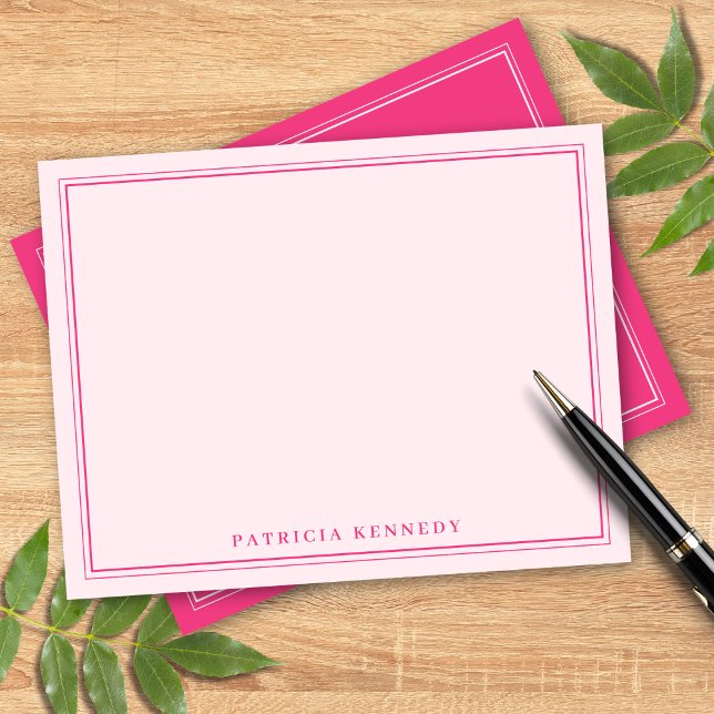 Pink Custom Name Two Border Design Personalised  Card (Creator Uploaded)