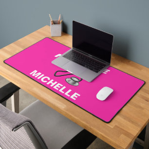 Pink Custom Nurse Name Desk Mat
