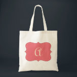 Pink Custom Personalised Monogram Tote Bag<br><div class="desc">Pink Custom Personalised Monogram tote bag</div>