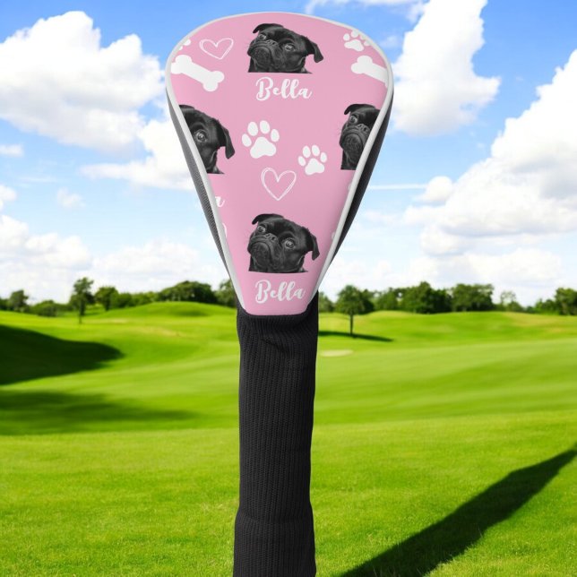 Pink Custom Pet Dog Photo Personalised Golf Head Cover (Creator Uploaded)
