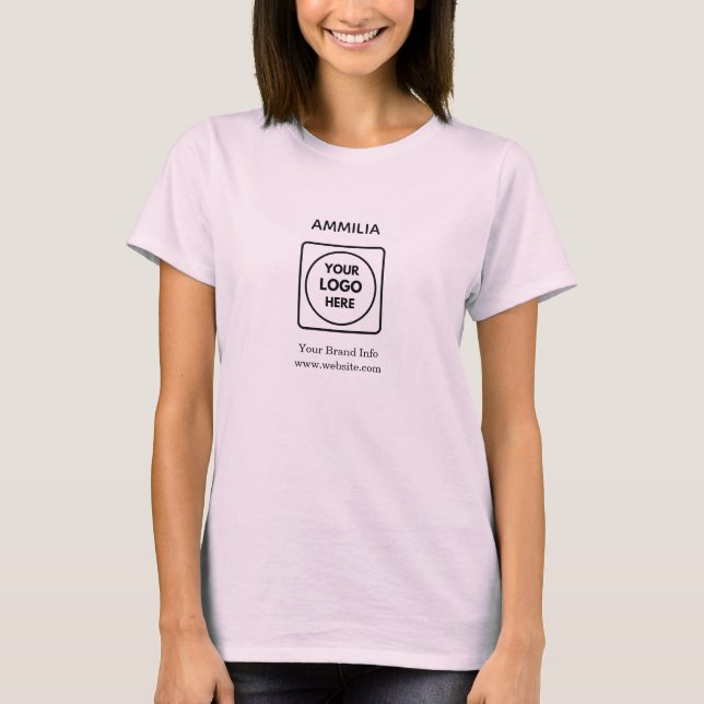 Pink Custom Staff Apparel | Branded Employee Logo T-Shirt (Front)