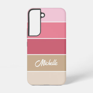 pink Custom Summer Colour Block Stripes Samsung Galaxy Case