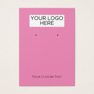 Pink Custom Text & Logo Earring Display Card