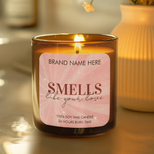 Pink Custom Valentine's Day Candle Label