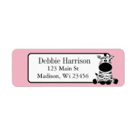 Pink Custom Zebra Stripes Return Address Labels