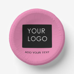 Pink Customisable Business Add Logo   Paper Plate