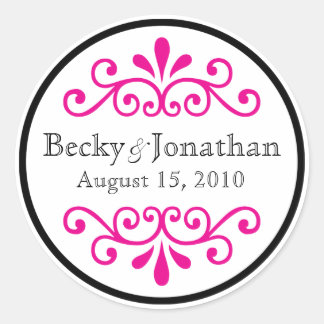 Pink customisable monogram sticker