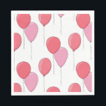 Pink cute air balloon. Kids girl birthday pattern Napkin<br><div class="desc">Pink balloon pattern napkin for kids or baby birthday.</div>