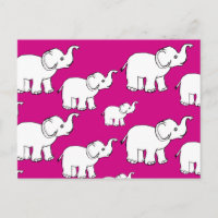Pink Cute Animal Pattern Cartoon Elephant Pattern