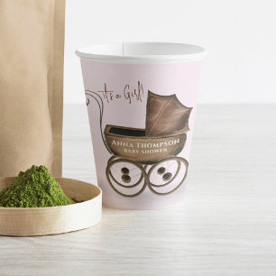 Pink Cute Baby Girl Shower Custom Paper Cups