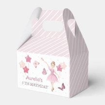 Pink Cute Ballerina Birthday Favour Box