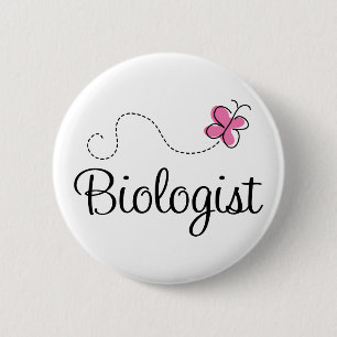 Pink Cute Biologist 6 Cm Round Badge
