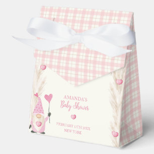 Pink Cute Boho Arch Gingham Sweetheart Baby Shower Favour Box