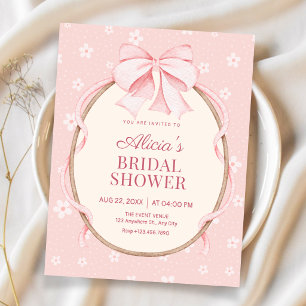 Pink cute bridal shower invitation