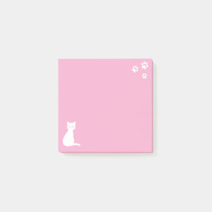 Pink   Cute Cat Paws Custom Text Post-it Notes