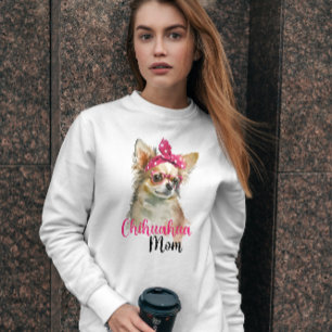 Pink Cute Chihuahua Dog Mum  Sweatshirt