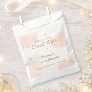 Pink Cute Cloud Nine Girl Baby Shower  Favour Bags