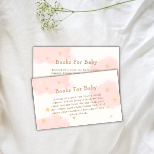 Pink Cute Cloud Nine Girl Books For Baby Shower  Enclosure Card