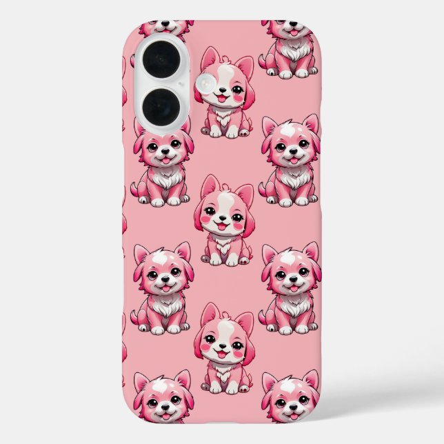 Pink Cute Dogs Case-Mate iPhone Case (Back)