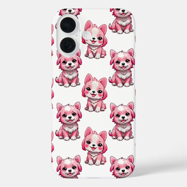 Pink Cute Dogs - White  Case-Mate iPhone Case (Back)