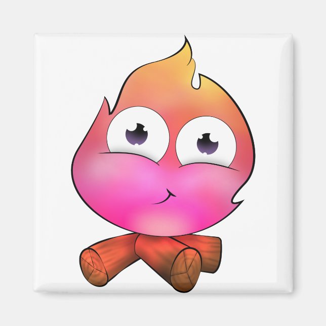 Pink cute fire magnet (Front)