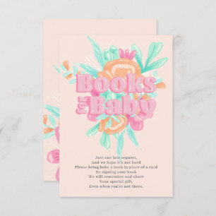 Pink cute floral calligraphy girly books for baby enclosure card