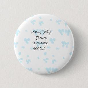 Pink cute flower baby shower watercolor modern dat 6 cm round badge