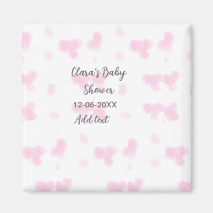 Pink cute flower baby shower watercolor modern dat magnet