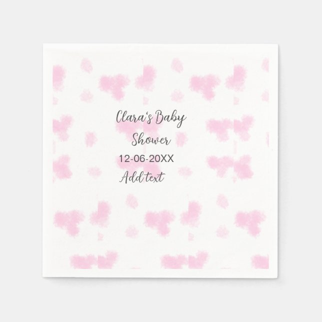 Pink cute flower baby shower watercolor modern dat napkin (Front)
