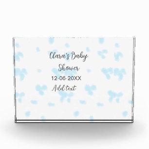 Pink cute flower baby shower watercolor modern dat photo block