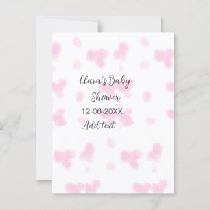 Pink cute flower baby shower watercolor modern dat postcard
