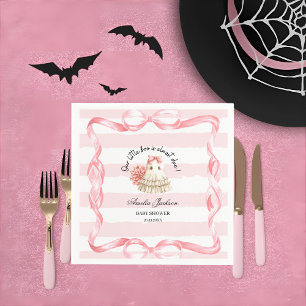 pink cute ghost little boo baby shower Invitation Napkin