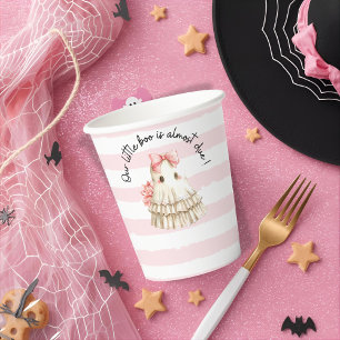 pink cute ghost little boo baby shower Invitation Paper Cups