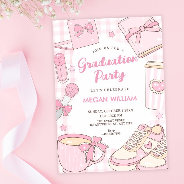 Pink cute graduation invitation (Creator Uploaded)