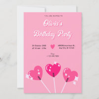 Pink cute heart candy birthday
