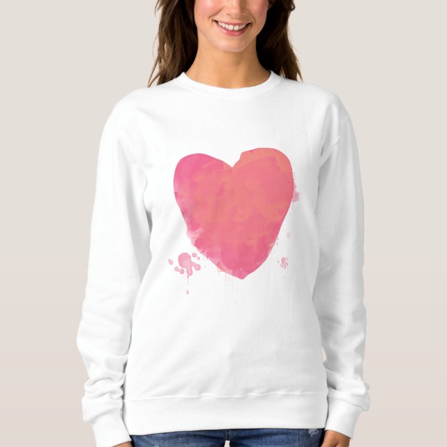 Pink Cute Heart Sweatshirt (Front)