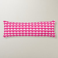 Pink Cute Hearts Pattern Body Pillow